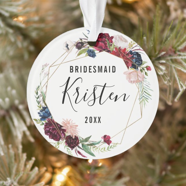 Christmas Gift for Bridesmaid | Bridesmaid Ornament (Tree)