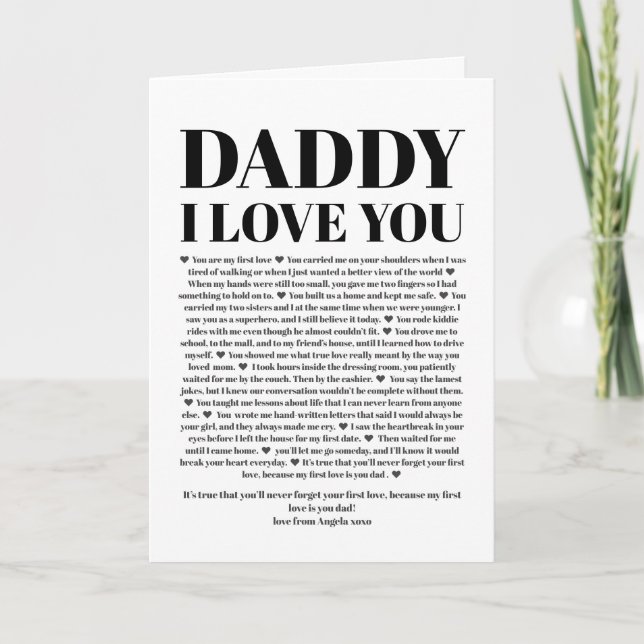 Christmas gift for daddy reasons we love you card (Front)