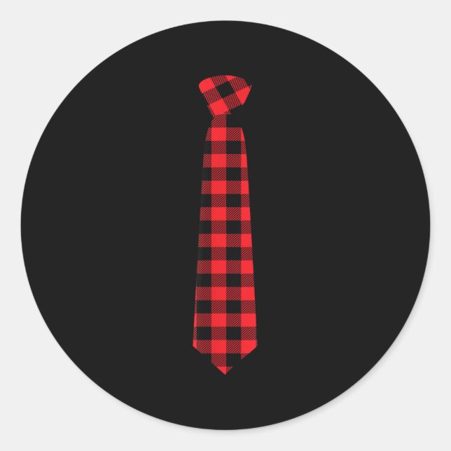 Christmas Gift For Men Dad Family Buffalo Plaid Ch Classic Round Sticker (Front)