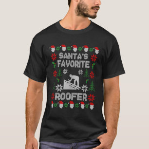 Christmas Gift For Roofers Santa'S Favourite Roofe T-Shirt
