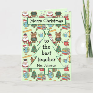 Christmas Gift For School Teacher Personalized Card
