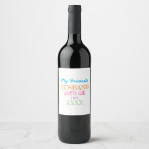 Christmas Gift for wife from husband Wine Label