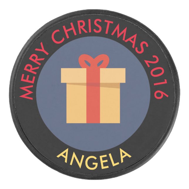 Christmas Gift Hockey Puck (Front)