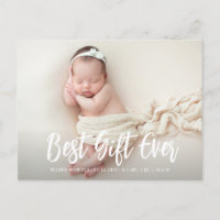 Christmas gift holiday birth announcement card