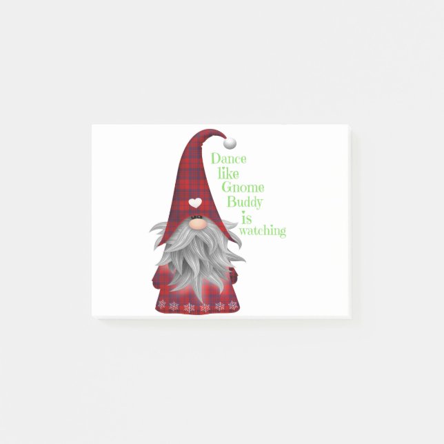 Christmas Gift Ideas Gnome Buddy is Watching Tee Post-it Notes (Front)