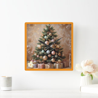 "Christmas Gift Ideas" Square Wall Clock