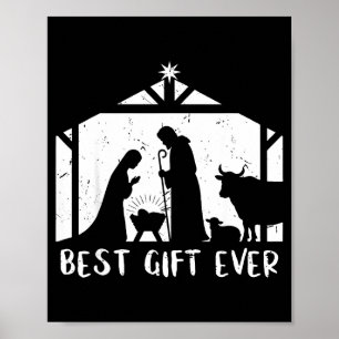 Christmas Gift Jesus Nativity Christian Men Women Poster