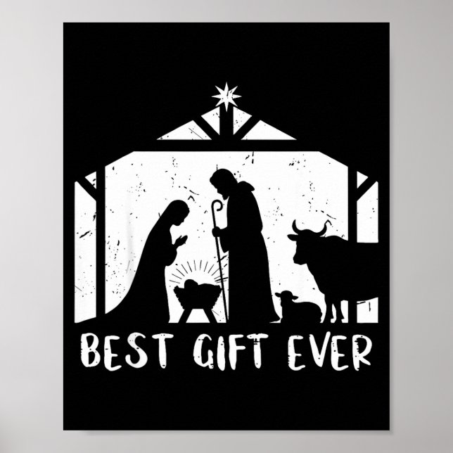 Christmas Gift Jesus Nativity Christian Men Women  Poster (Front)