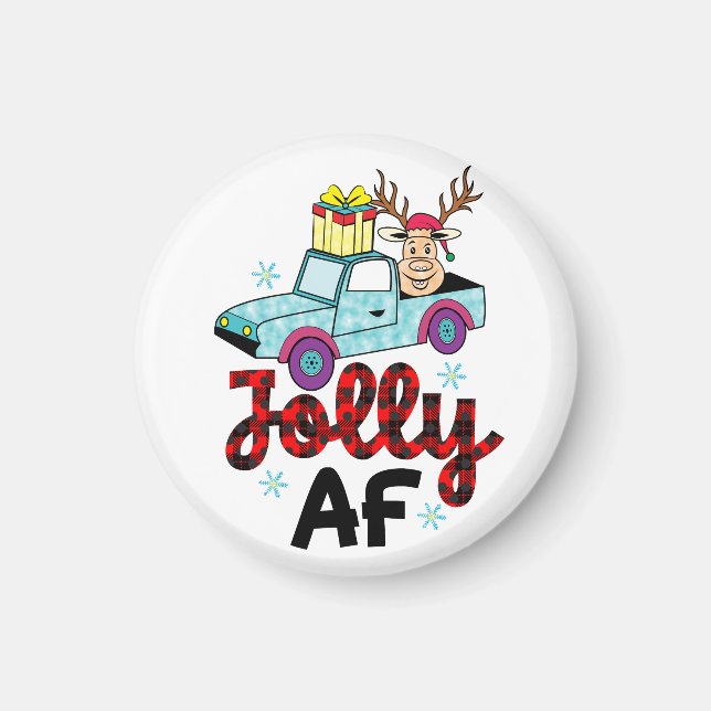 Christmas Gift Jolly Af Magnet (Front)