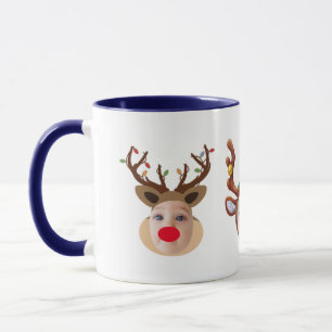 Christmas Gift Kids Funny Faces Maroon Coffee Mug
