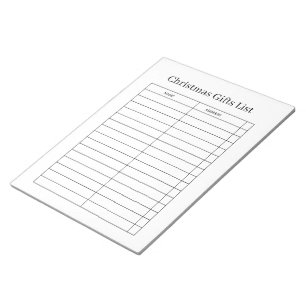 Christmas Gift List Notepad