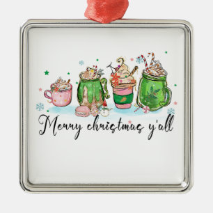 Christmas Gift Merry Christmas Yall Metal Ornament