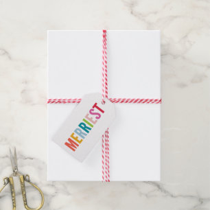 CHRISTMAS GIFT modern minimal colourful merriest G Gift Tags