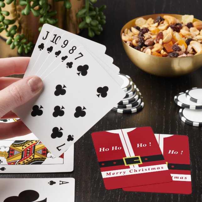 Christmas Gift Playing Cards Funny Santa Design (In Situ)