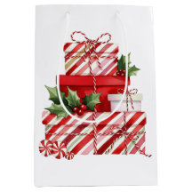 Christmas Gift Stack Candy Cane Stripes