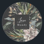 Christmas Gift Sticker Floral Chalkboard Holiday<br><div class="desc">This is a beautiful watercolor painted holiday floral christmas gift sticker. Painted in shabby chic colours on chalkboard background. Festive and beautiful! Chalk and vintage colours. round sticker holidayz18</div>