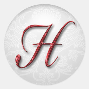 Christmas Gift Sticker Red Monogram - Customised
