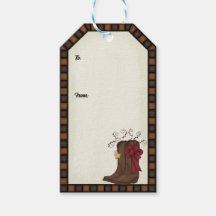 Christmas Gift Tag - Cowboy Boots