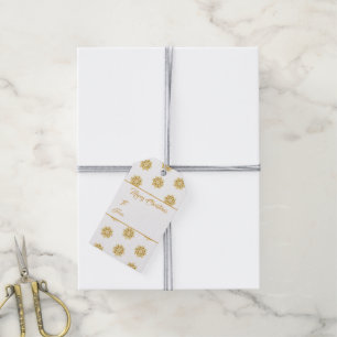 Christmas Gift Tag-Gold Snowflakes Gift Tags