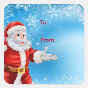 Christmas Gift Tag Sticker-Santa
