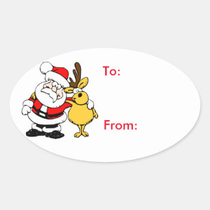 Christmas Gift Tag Sticker-Santa