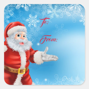 Christmas Gift Tag Sticker-Santa
