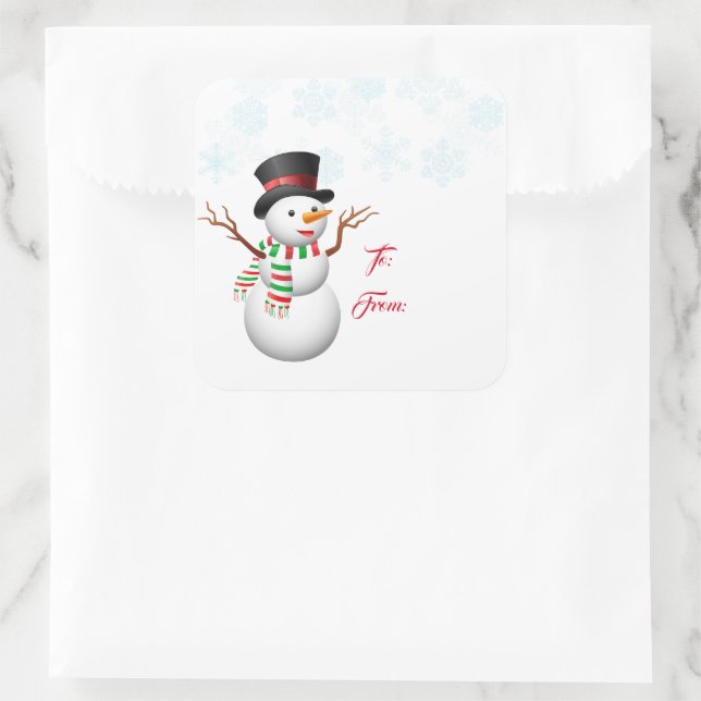 Christmas Gift Tag Stickers-Snowman  (Bag)