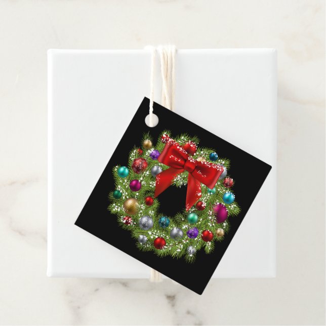 Christmas Gift Tag-Wreath Favour Tags (In Situ)