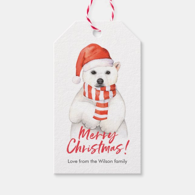 Christmas gift tags cute polar bear (Front)