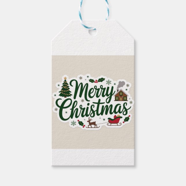 Christmas Gift Tags - Festive Wraping Tags  (Front)
