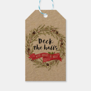 Christmas gift tags personalised deck the halls
