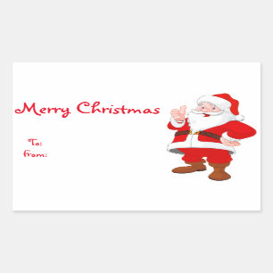 Christmas Gift Tags/Rectangle Stickers/Santa Rectangular Sticker