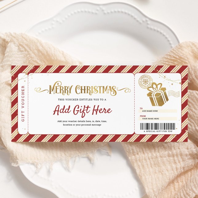 Christmas Gift Ticket Voucher Invitation (Creator Uploaded)