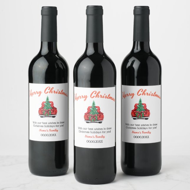 Christmas Gift  Wine Label (Bottles)