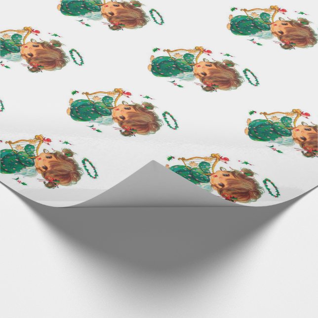 Christmas Gift Wrap/Angel and Harp Wrapping Paper (Corner)