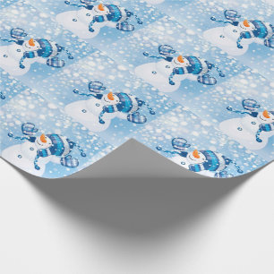 Christmas Gift Wrap/Blue Snowmen Wrapping Paper
