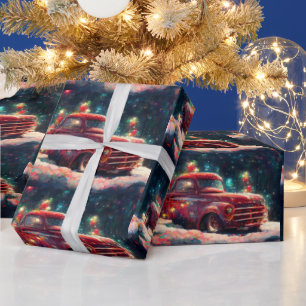 Christmas Gift Wrap   Christmas Red Truck