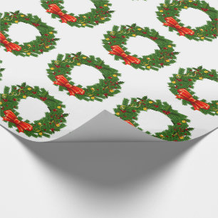 Christmas Gift Wrap/Christmas Wreaths Wrapping Paper