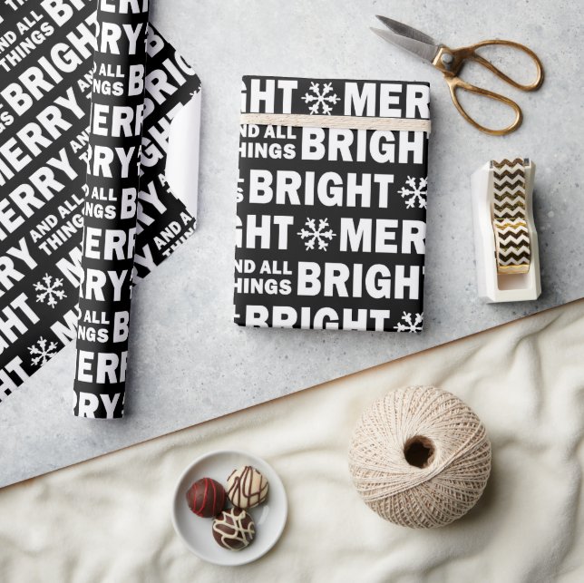 Christmas Gift Wrap | Merry and Bright Black White (Crafts)