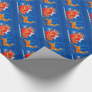 Christmas Gift Wrap/Santa Claus and Sleigh Wrapping Paper
