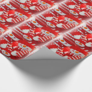 Christmas Gift Wrap/Snowman Family Wrapping Paper