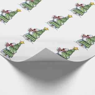 Christmas Gift Wrap/Snowman with Christmas Tree Wrapping Paper