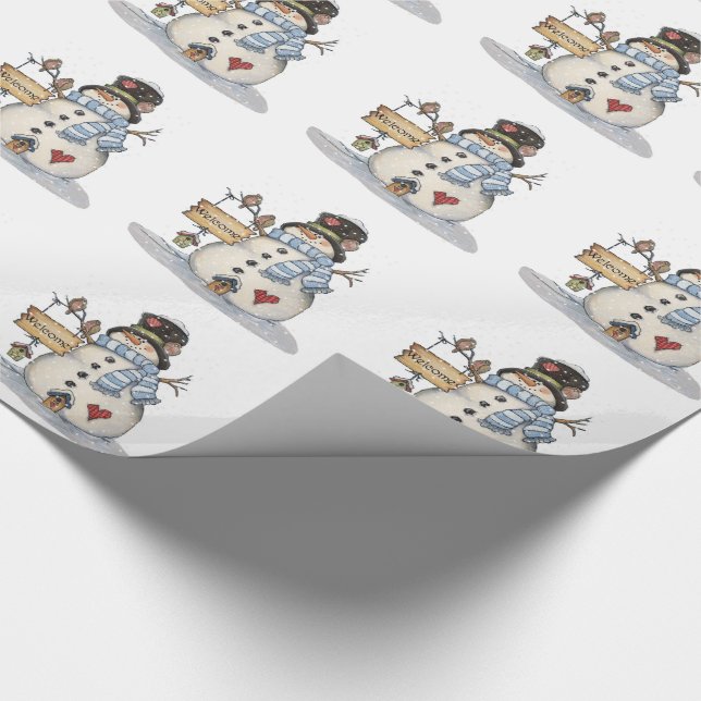 Christmas Gift Wrap/Snowman Wrapping Paper (Corner)