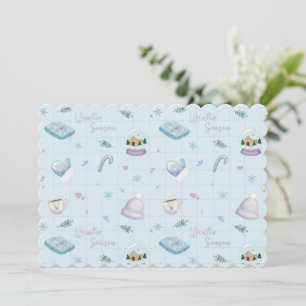 Christmas Gift Wrap with Festive Holiday Patterns  Invitation