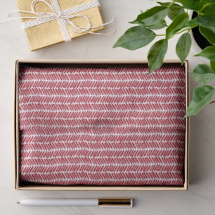 Christmas Gift Wrap With Red White Zigzag Tissue Paper