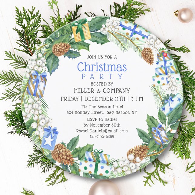 Christmas Gift Wreath Corporate Christmas Party Invitation (Creator Uploaded)