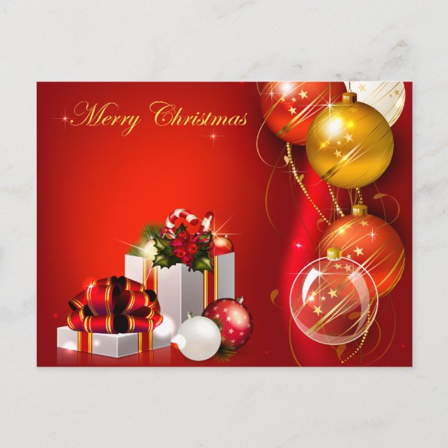 Christmas Gifts and Ornaments Holiday Postcard (Front)