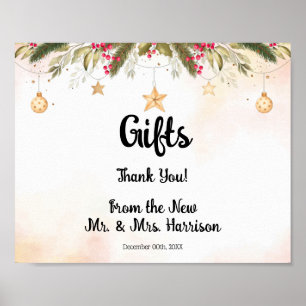 Christmas Gifts Bridal Shower Wedding Poster