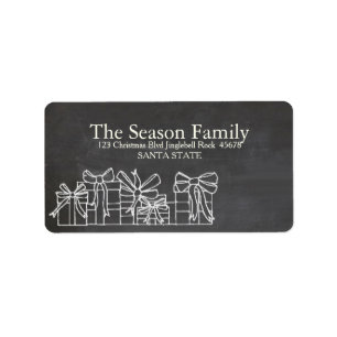 Christmas gifts chalkboard address label