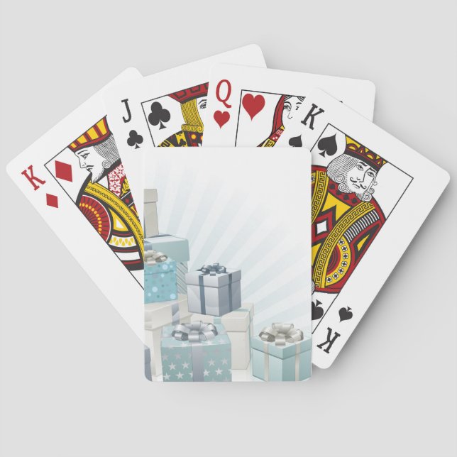Christmas gifts corner element playing cards (Back)